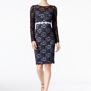 Elegant navy blue Lace Dress